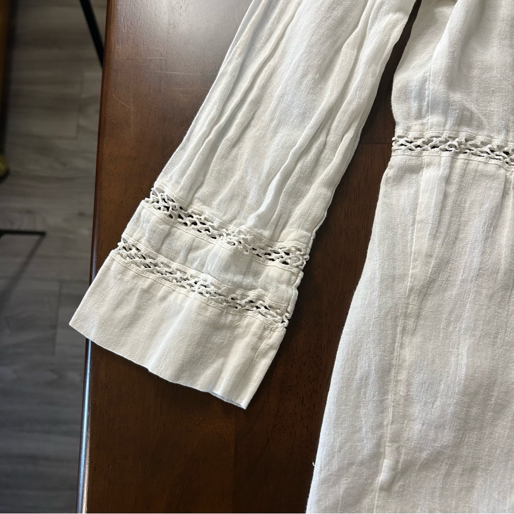 Rebecca Taylor white pintuck lace detailed shirt size 4 - Picture 7 of 15